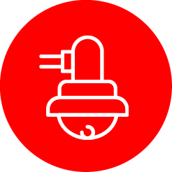 Icon einer Kamera, symbolisiert die Überwachungs- und Sicherheitstürme von ViSec.