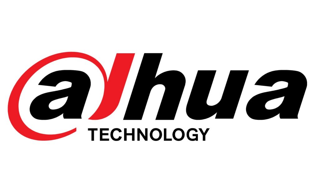 Das Logo zeigt den Schriftzug "Dahua Technology" in Rot und Schwarz auf weißem Hintergrund.