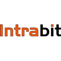Logo mit dem Schriftzug "Intrabit", wobei "Intra" in Orange und "bit" in Schwarz gestaltet ist.